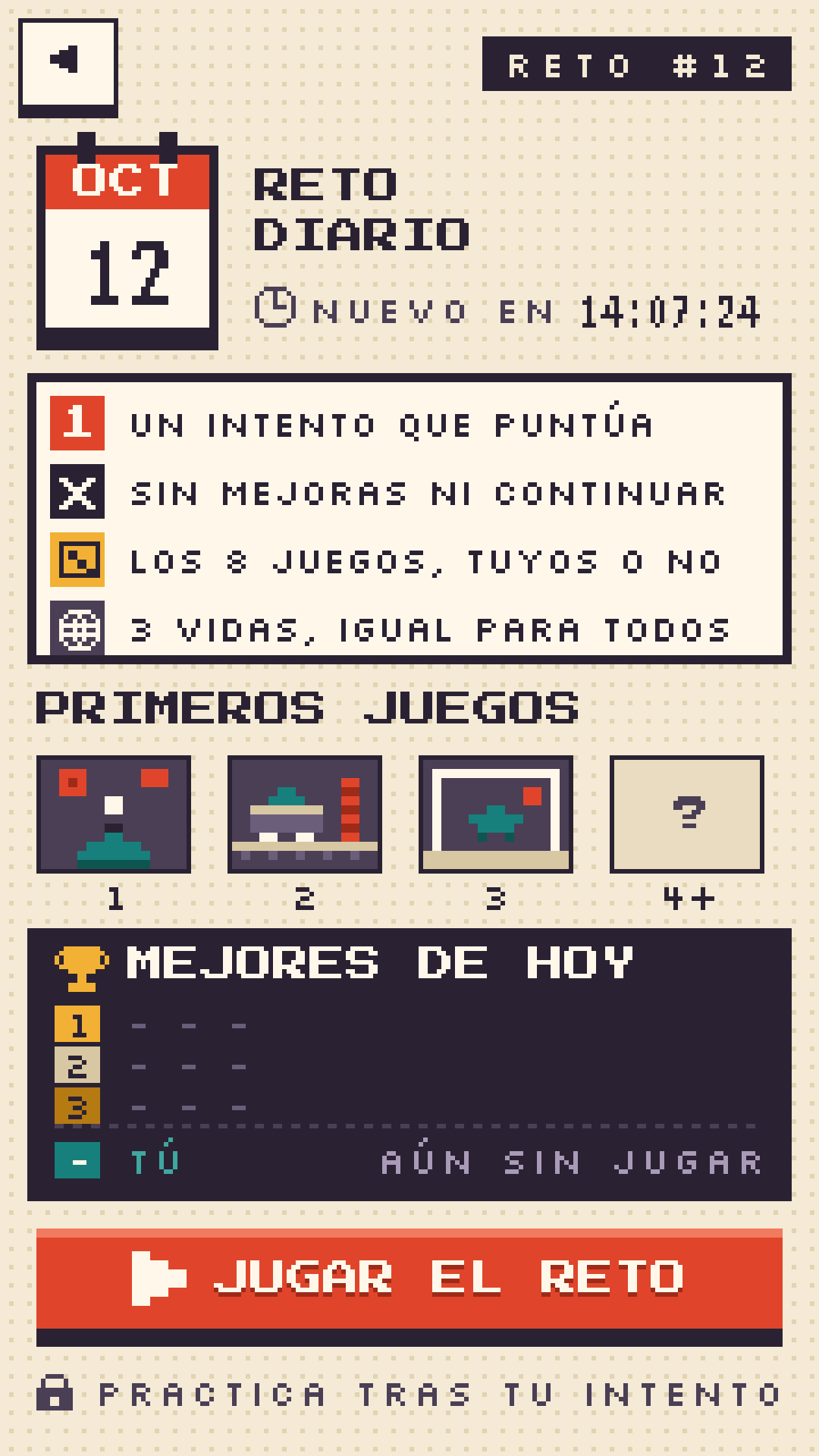 El reto diario: sus reglas, los primeros juegos del día y la clasificación de hoy